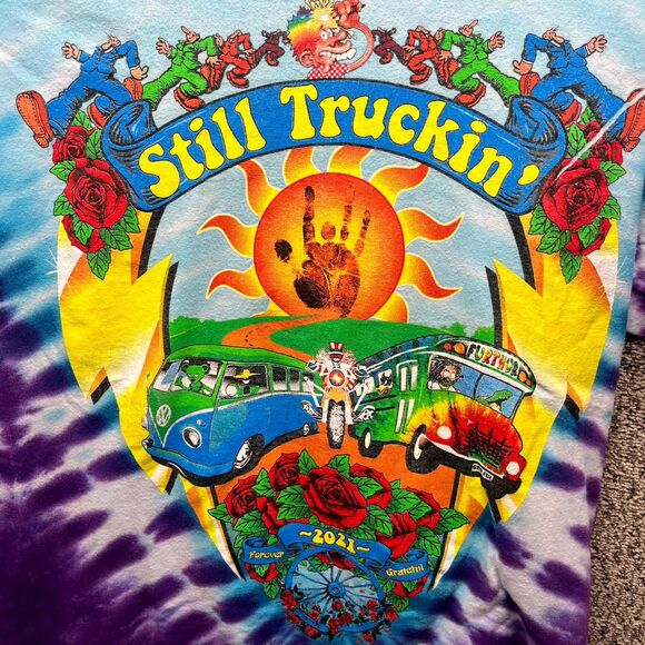 Grateful Dead Still Truckin Tour T Shirt Mens S Multicolor Tie Dye Graphic - Picture 5 of 11